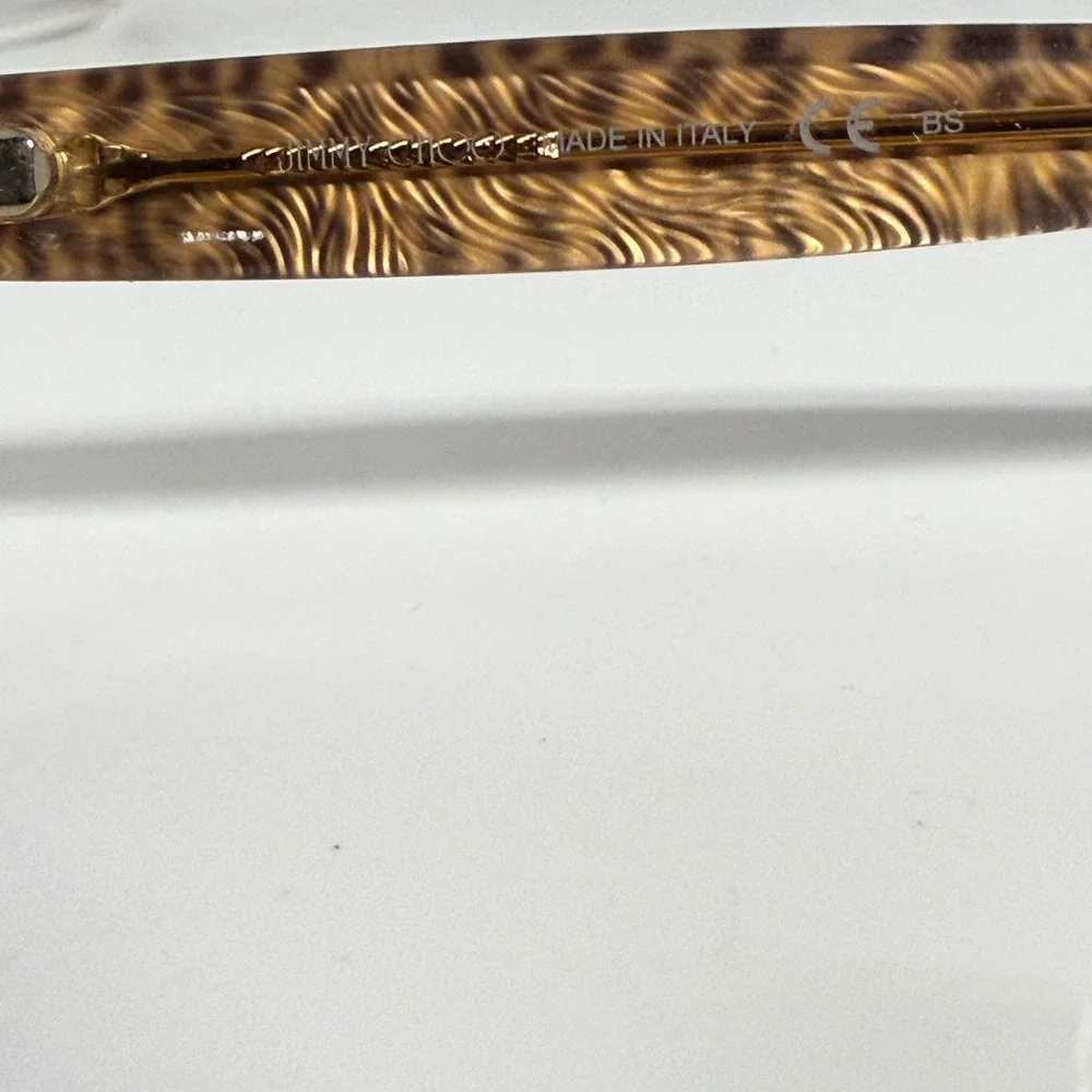 Jimmy Choo JC‎ 82 8T4 140 Black Leopard Print Eyeglass Frames Hand Made Acetate